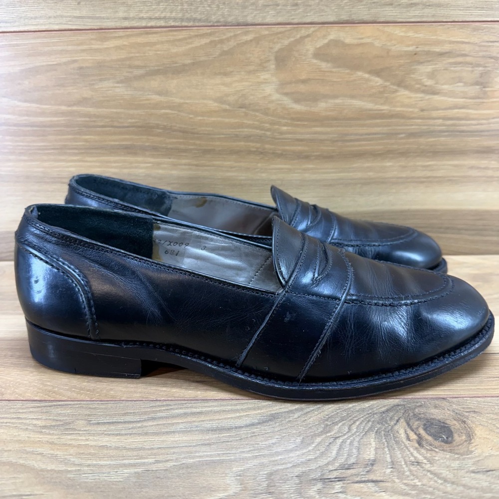 Alden‎ Restoration Full Strap Penny Loafers 10 B/D Black Leather Dress 681